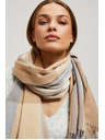Moodo Šal z mrežastim vzorcem in resicami temno bež Moodo