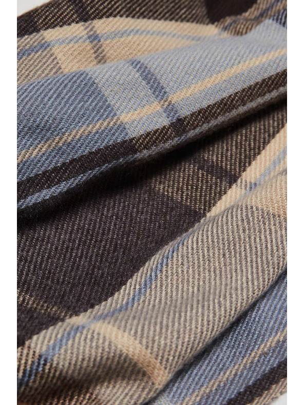 Moodo Šal z mrežastim vzorcem in resicami rjav Moodo