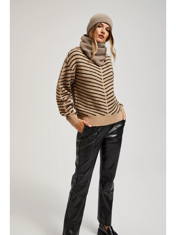 Moodo Rjav šal z metalnim vlaknom Moodo