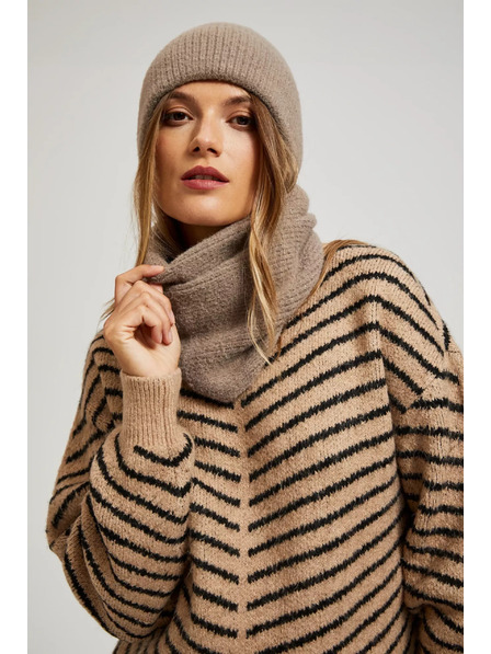 Moodo Rjav šal z metalnim vlaknom Moodo