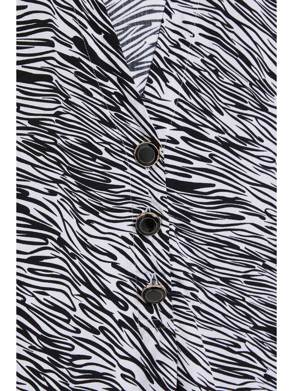 Moodo Srajca z V-izrezom črno-bela Moodo