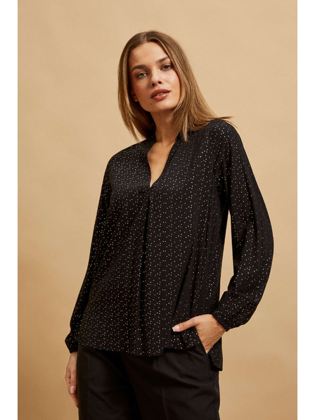 Moodo Črna srajca z V-izrezom Moodo