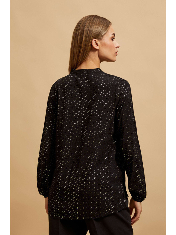 Moodo Črna srajca z V-izrezom Moodo