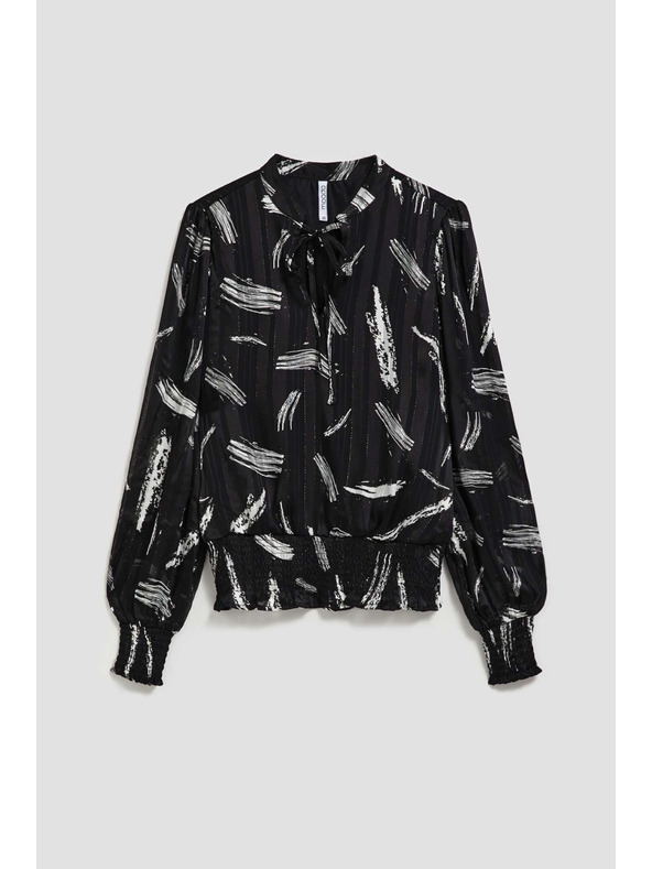 Moodo Črna srajca Moodo z zavezanim izrezom