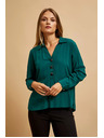 Moodo Srajca z V-izrezom smaragdna Moodo