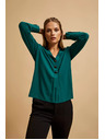 Moodo Srajca z V-izrezom smaragdna Moodo