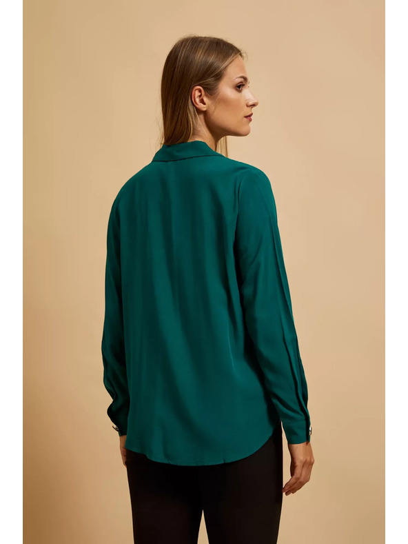 Moodo Srajca z V-izrezom smaragdna Moodo