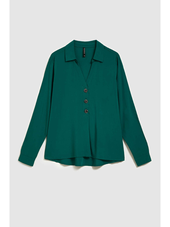 Moodo Srajca z V-izrezom smaragdna Moodo