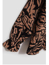 Moodo Vzorčasta srajca z V-izrezom temno bež Moodo