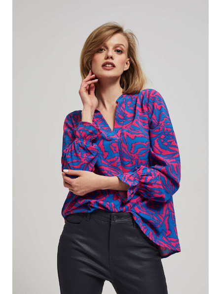 Moodo Srajca z V-izrezom fuksija Moodo