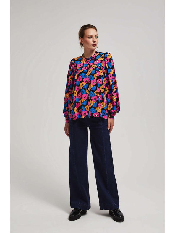 Moodo Črna cvetlična srajca Moodo