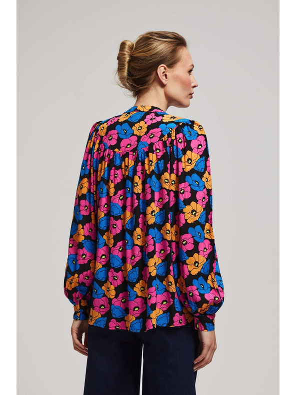 Moodo Črna cvetlična srajca Moodo
