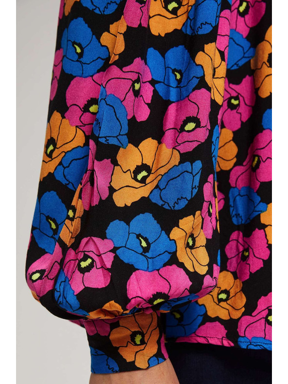 Moodo Črna cvetlična srajca Moodo