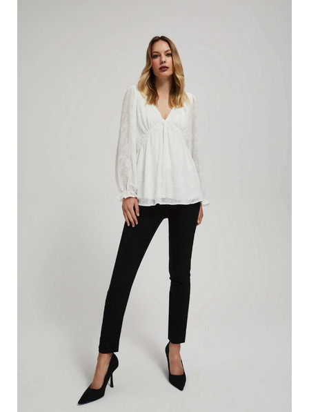 Moodo Bela srajca s napihnjeni rokavi Moodo