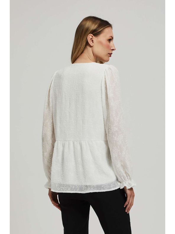 Moodo Bela srajca s napihnjeni rokavi Moodo