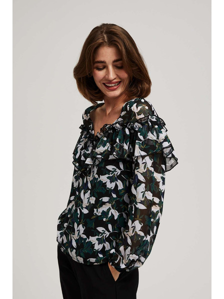 Moodo Srajca z volani in cvetličnim vzorcem Moodo
