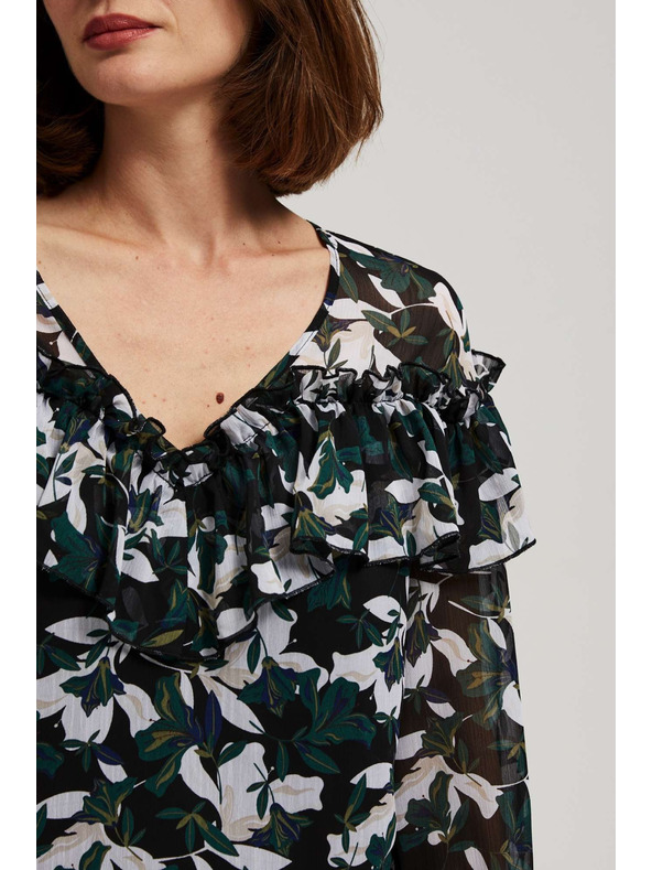 Moodo Srajca z volani in cvetličnim vzorcem Moodo