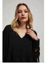 Moodo Srajca z volani in V-izrezom črna Moodo