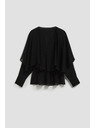 Moodo Srajca z volani in V-izrezom črna Moodo