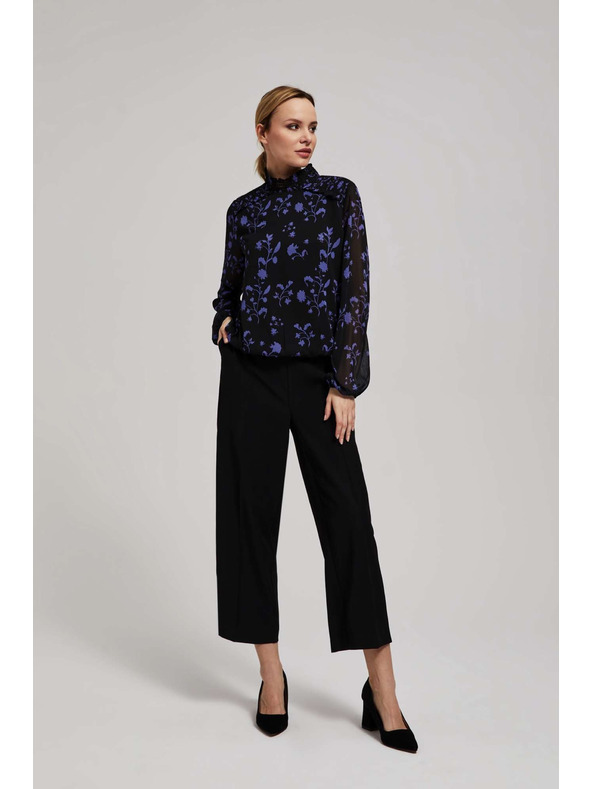 Moodo Črna srajca s cvetličnim vzorcem Moodo