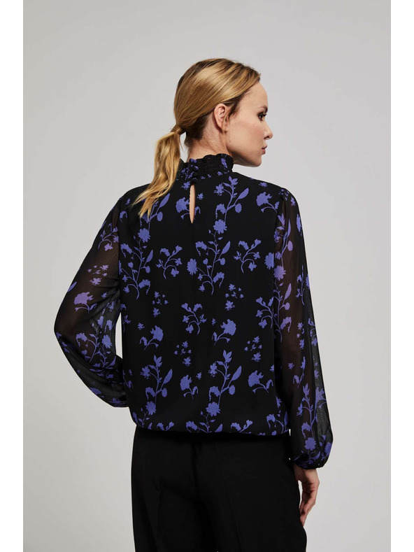 Moodo Črna srajca s cvetličnim vzorcem Moodo