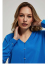 Moodo Srajca z V-izrezom in nežnimi gumbi azurna Moodo
