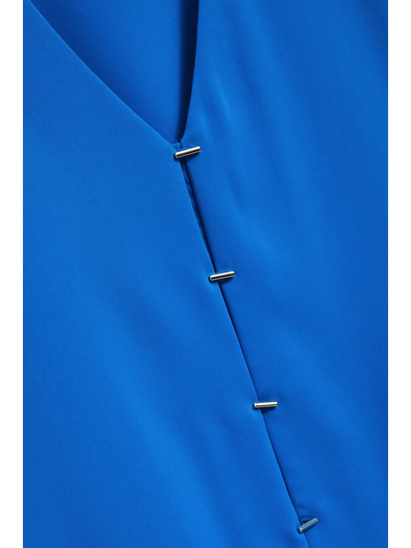 Moodo Srajca z V-izrezom in nežnimi gumbi azurna Moodo