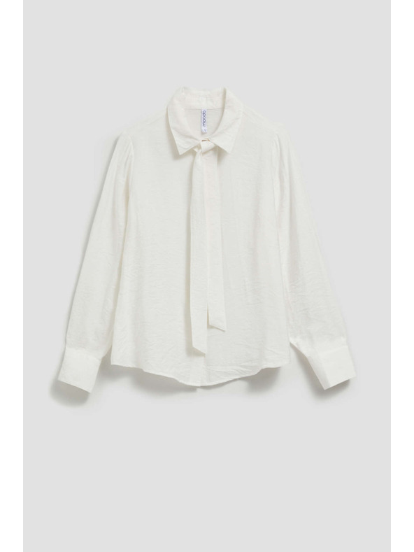 Moodo Perleasta srajca Moodo z zavezanim izrezom in okrasnimi gumbi