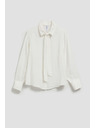 Moodo Perleasta srajca Moodo z zavezanim izrezom in okrasnimi gumbi