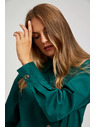 Moodo Smaragdna bluza z okrasnimi gumbi Moodo