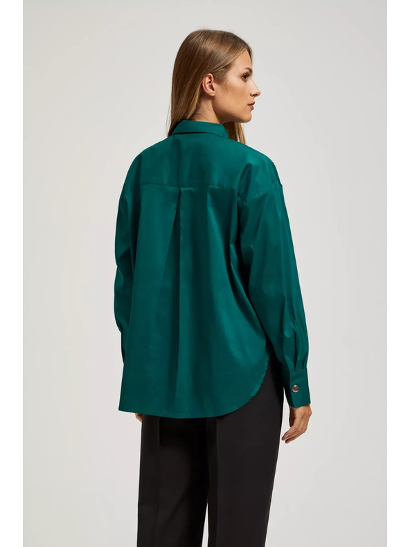 Moodo Smaragdna bluza z okrasnimi gumbi Moodo