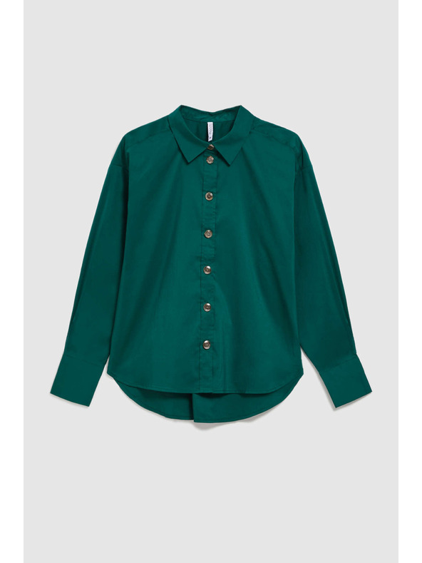 Moodo Smaragdna bluza z okrasnimi gumbi Moodo
