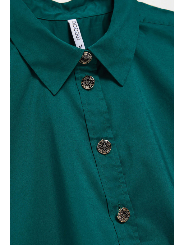 Moodo Smaragdna bluza z okrasnimi gumbi Moodo