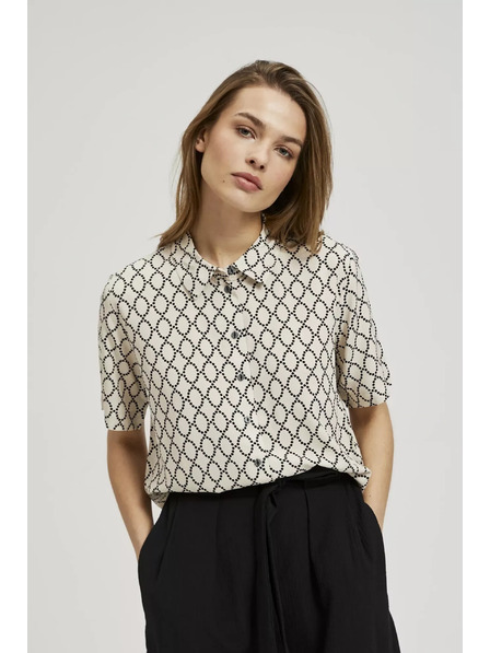 Moodo Bež srajca z gumbi s teksturo Moodo