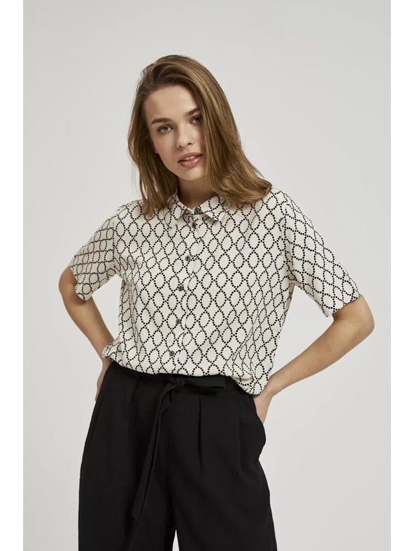 Moodo Bež srajca z gumbi s teksturo Moodo