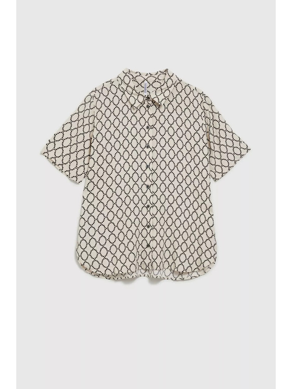 Moodo Bež srajca z gumbi s teksturo Moodo