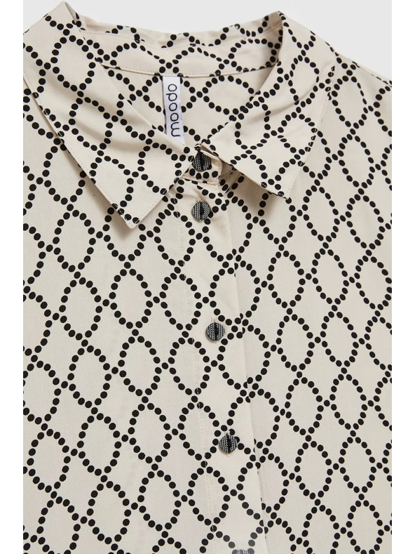 Moodo Bež srajca z gumbi s teksturo Moodo