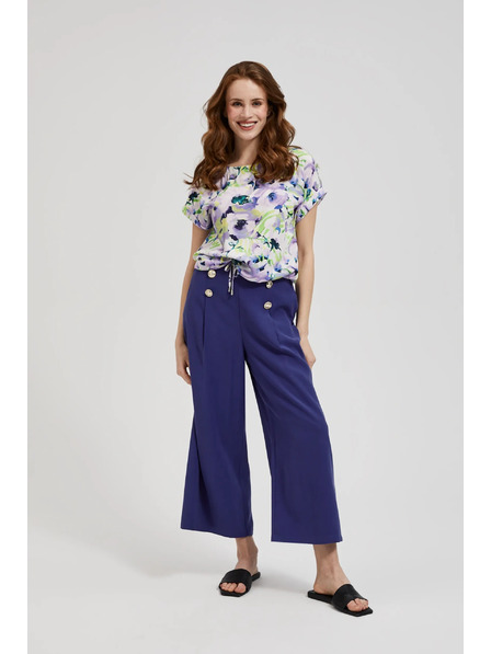 Moodo Vzorčasta srajca s cvetličnim vzorcem vijolična Moodo