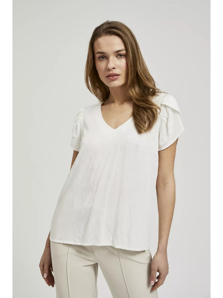 Moodo Bela srajca z V-izrezom Moodo