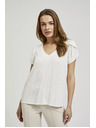 Moodo Bela srajca z V-izrezom Moodo