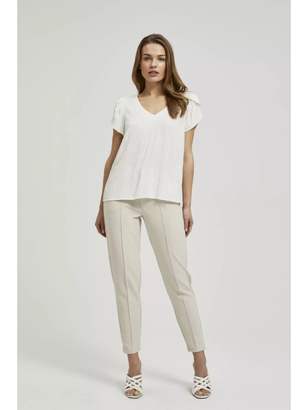 Moodo Bela srajca z V-izrezom Moodo