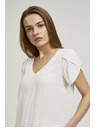Moodo Bela srajca z V-izrezom Moodo
