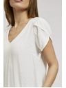 Moodo Bela srajca z V-izrezom Moodo