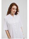 Moodo Bela viskozna srajca s ovratnikom Moodo