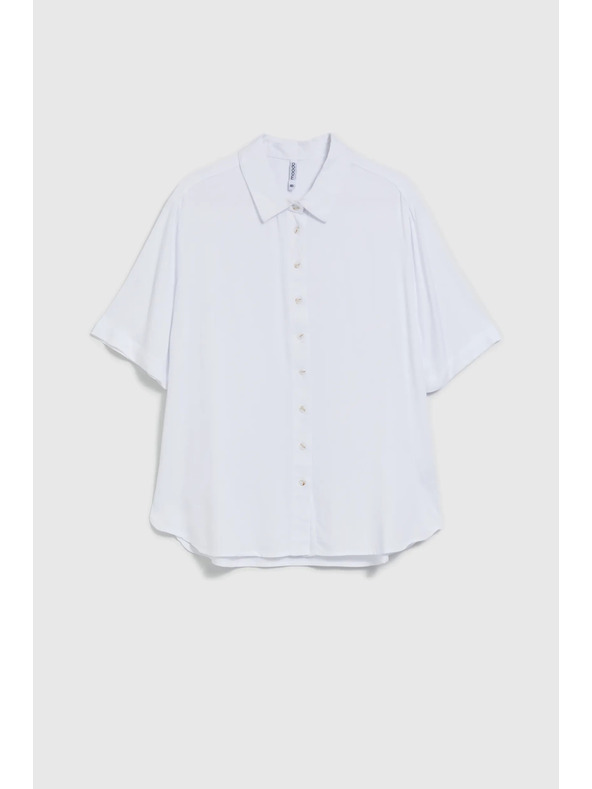 Moodo Bela viskozna srajca s ovratnikom Moodo