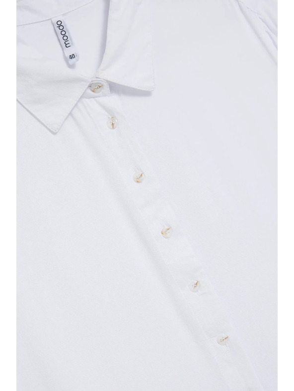 Moodo Bela viskozna srajca s ovratnikom Moodo