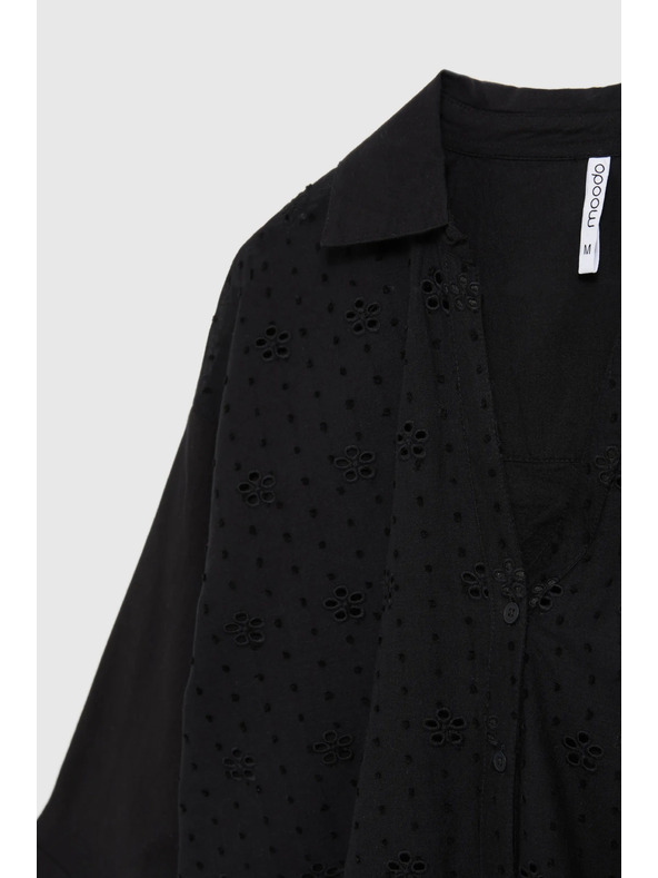 Moodo Črna oversize srajca na gumbe Moodo
