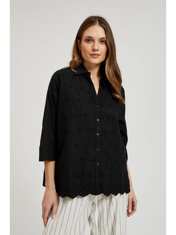Moodo Črna oversize srajca na gumbe Moodo