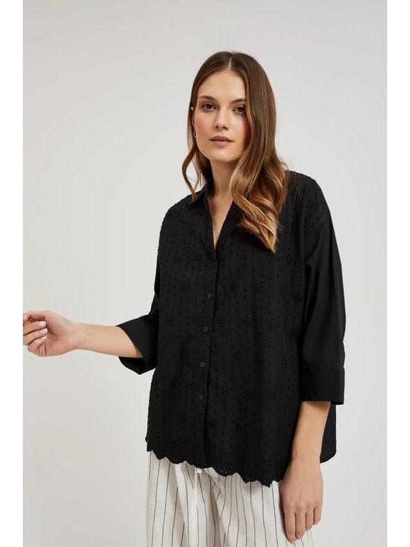 Moodo Črna oversize srajca na gumbe Moodo