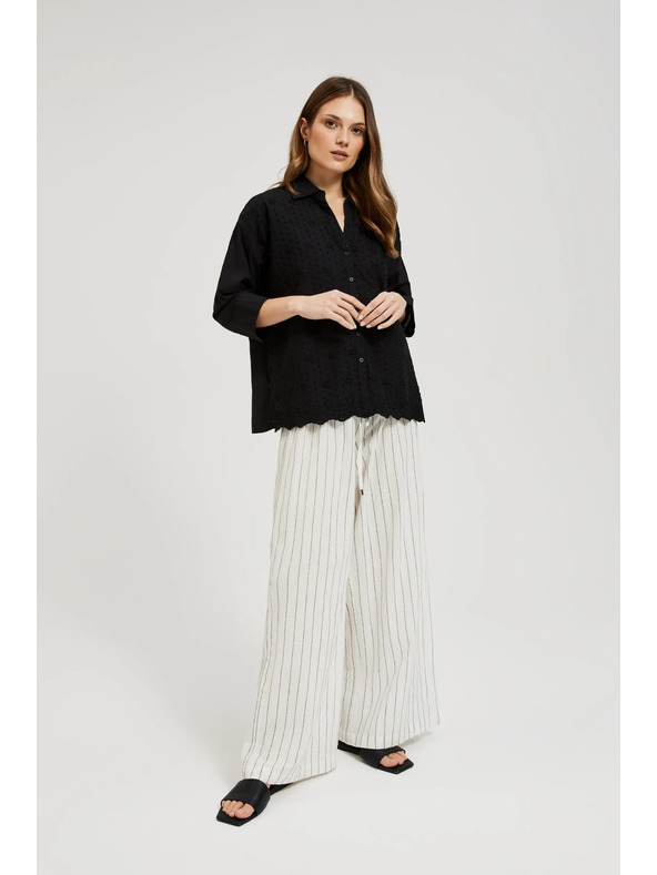 Moodo Črna oversize srajca na gumbe Moodo